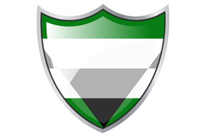 Escudo con la bandera de aegorromántico flag