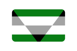 Ilustración vectorial triangular de la bandera aegorromántica flag