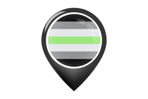 Icône de pin de carte du drapeau agender flag