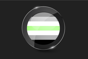 Bouton rond brillant du drapeau agender flag