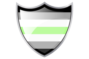 Écu avec le drapeau agender flag