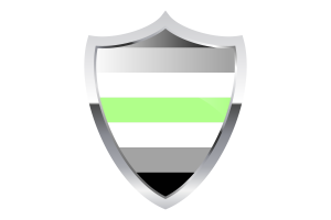 Drapeau agender avec écu médiéval flag