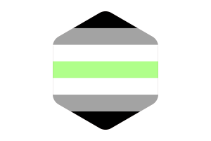 Drapeau agender forme hexagone arrondi flag