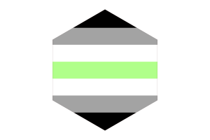 Drapeau agender forme hexagone flag