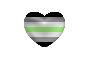 Amour de la forme cœur agender flag