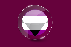 Botón Redondo Brillante de la Bandera Ageosexual flag