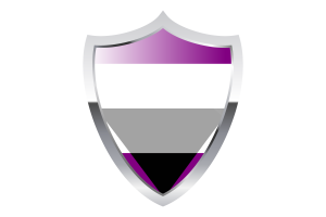 Bandera Ageosexual con Escudo Medieval flag