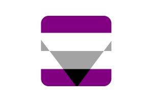 Forma cuadrada redondeada de la bandera ageosexual flag
