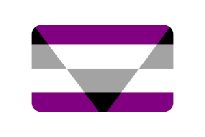 Ilustración vectorial de la bandera ageosexual en rectángulo redondeado flag