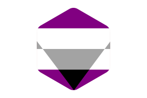 Forma de hexágono redondeado de la bandera ageosexual flag