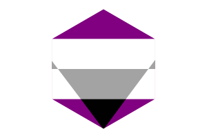 Forma de hexágono de la bandera ageosexual flag