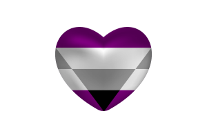 Corazón de amor ageosexual flag