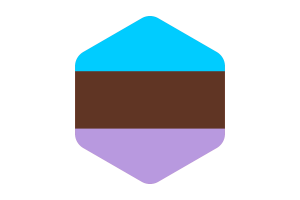Androsexual Flag Rounded Hexagon Shape flag