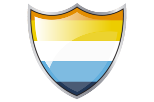 Shield with Flag of Aroace flag