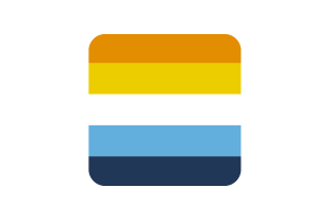 Aroace Flag Square Rounded Shape flag