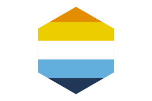 Aroace Flag Hexagon Shape flag