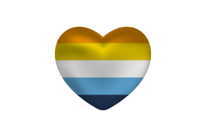 Love of Aroace Heart Shape flag