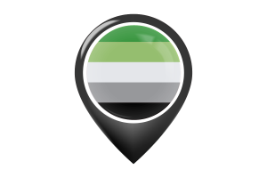 Icona Pin della Mappa della Bandiera Aromentic flag