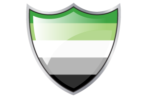 Scudo con Bandiera Aromentic flag