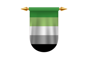 Immagini Vettoriali Emblema della Bandiera Aromentic flag