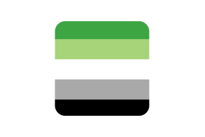 Forma Quadrata Arrotondata della Bandiera Aromentic flag