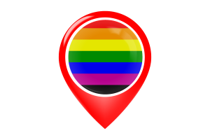 Icône de pin de carte du drapeau bande noire flag