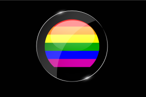 Bouton rond brillant du drapeau bande noire flag