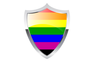 Drapeau à bande noire avec bouclier médiéval flag