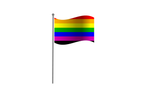 Drapeau flottant à bande noire flag