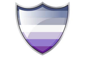 Escudo con la bandera de Butch flag