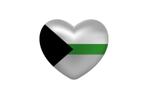 Love of Demiromantic Heart Shape flag