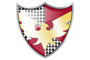 Shield with Flag of Feather Pride flag