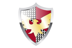 Feather Pride Flag with Medieval Heater Shield flag