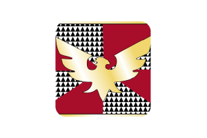 Feather Pride Flag Square Rounded Shape flag