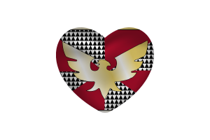 Love of Feather Pride Heart Shape flag