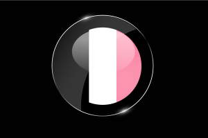 Pulsante rotondo lucido della bandiera di Femaric flag