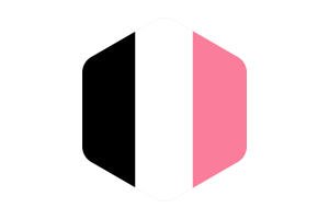 Forma esagonale arrotondata della bandiera di Femaric flag