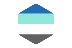 Freysexual Flag Rounded Hexagon Shape flag