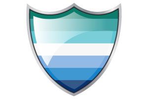 Escudo con la bandera de Gaymale flag