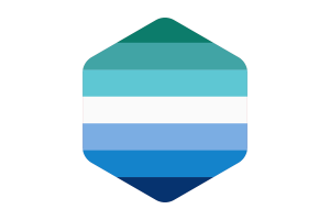 Forma de hexágono redondeado de la bandera de Gaymale flag