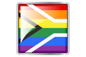 Icône carrée du drapeau de la fierté gay d'Afrique du Sud flag