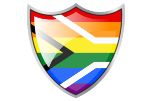 Bouclier avec le drapeau de la fierté gay d'Afrique du Sud flag