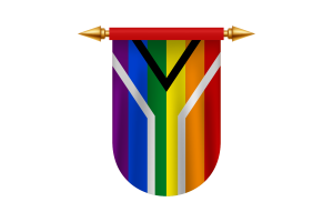 Images vecteur de l'emblème du drapeau de la fierté gay d'Afrique du Sud flag