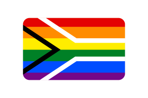 Illustration vecteur du drapeau de la fierté gay d'Afrique du Sud rectangle arrondi flag