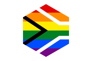 Drapeau de la fierté gay d'Afrique du Sud forme hexagonale flag