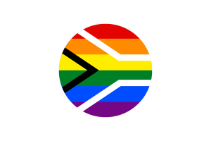 Drapeau de la fierté gay d'Afrique du Sud cercle vecteur gratuit flag