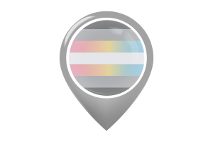 Demifluid Flag Map Pin Icon flag