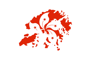 Hong Kong Map with Flag flag