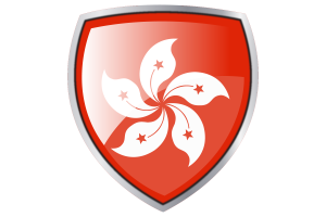 Hong Kong Flag Couche Heraldic Shield flag