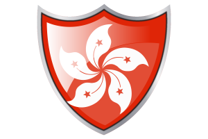 Shield with Flag of Hong Kong flag